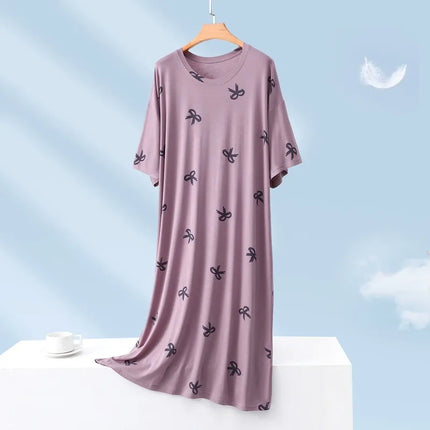 150 kg Plus Size Estate Pigro Manica corta T-shirt lunga Abito Coreano Oversize Camicia da notte allentata Maternità Indumenti da notte Vestiti per la casa