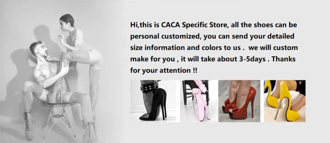 CACA 26cm Extreme High Heels Women Thigh High Boots,Fetish Platform Booties,Buckles Botas,Men Cosplay Shoes,Black,Red,Dropship