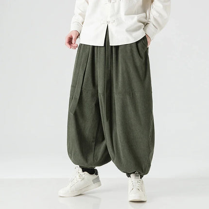 Pantaloni di velluto a coste da uomo autunno inverno pantaloni larghi casual oversize da uomo streetwear moda Harajuku donna pantaloni in vita elastica da uomo