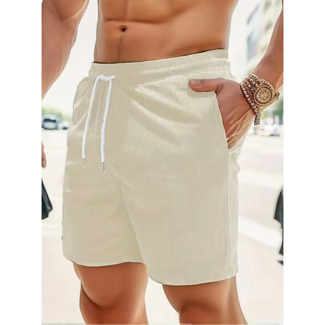Pantaloncini da uomo in velluto a coste estivi 2026, casual, leggeri, vestibilità ampia, pantaloncini da spiaggia e surf da uomo platinumshop