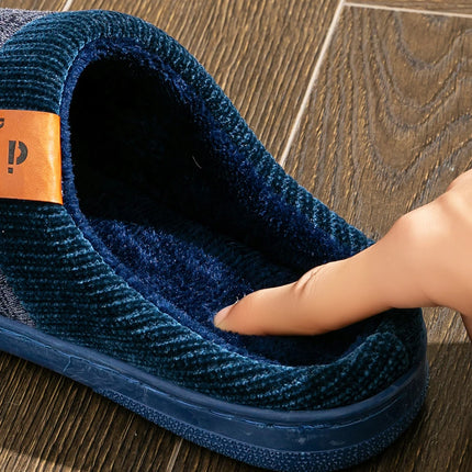 Pantofole invernali da uomo TPR antiscivolo memory foam caldo morbido durevole cuscino casual patchwork scarpe da interno