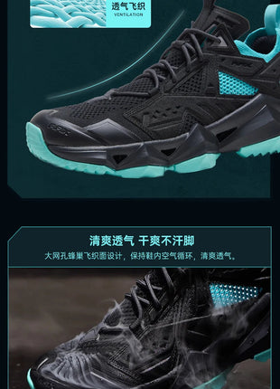 RAX Running Shoes Men&Women Outdoor Sport Shoes Breathable Lightweight Sneakers Air Mesh Upper Anti-slip Natural Rubber Outsole PlatiNum