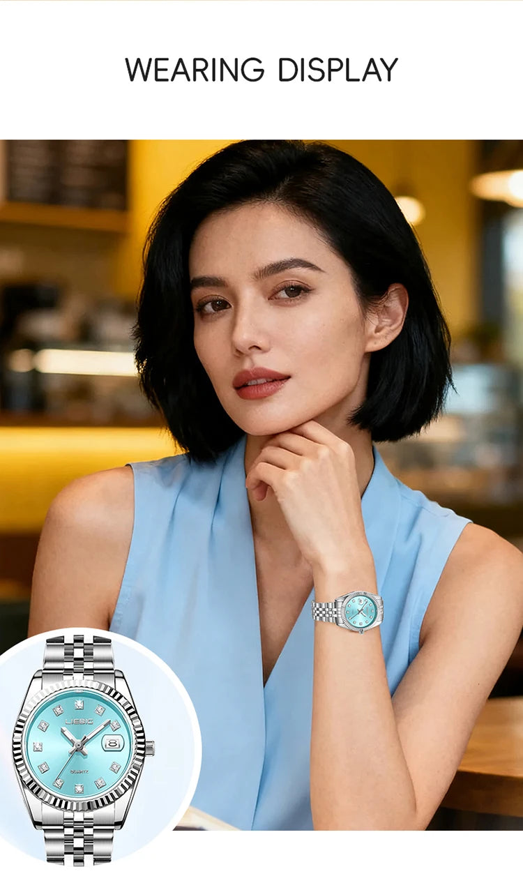 LIEBIG orologi da polso al quarzo eleganti di lusso delle migliori marche orologi automatici di moda per le donne orologio con cinturino in acciaio inossidabile Reloj Mujer platinumshop