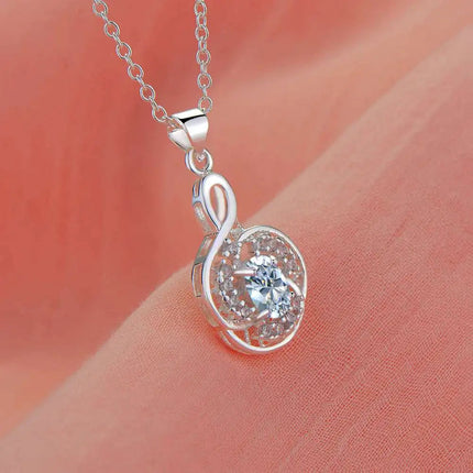 Collana con Ciondolo in Argento Sterling 925 con Zirconi per Donne, Gioielli di Alta Qualità per Matrimoni e Fidanzamenti, Regali di Moda per Feste PlatiNum