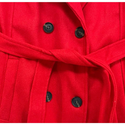 Women‘s Coat Winter Korean Fashion Long Coated Thickened Woolen Winter Coat for Women Black Coat Harajuku