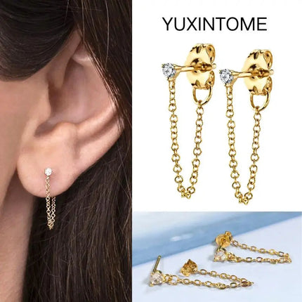 White Color Zircon Hoop Earrings 925 Sterling Silver Needle Cross/Star/Flower/Water Drop Pendant Gold Earrings Luxury Jewelry PlatiNum