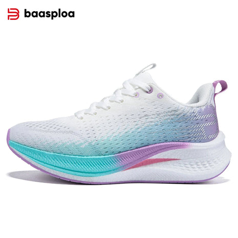 Baasploa Running Shoes Men Carbon Plate Professional Cushioning Anti-slip Sneaker Female Casual Breathable Jogging Sports Shoes PlatiNum
