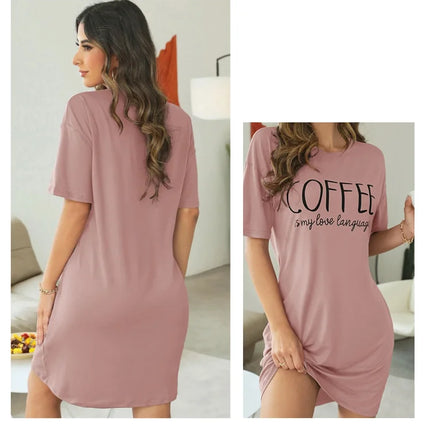 Camicia da notte in seta di latte camicia da notte da donna manica corta camicie da notte in cartone animato dolce pigiameria Casual pigiama Sleepdress