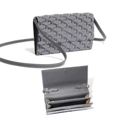 Borsa a Tracolla Lunga con Motivo a Quadretti Retrò, Tracolla Sottile Rimovibile, Porta Carte Multiplo, Tasca Portamonete con Cerniera, Borsetta Piccola alla Moda per Uso Quotidiano