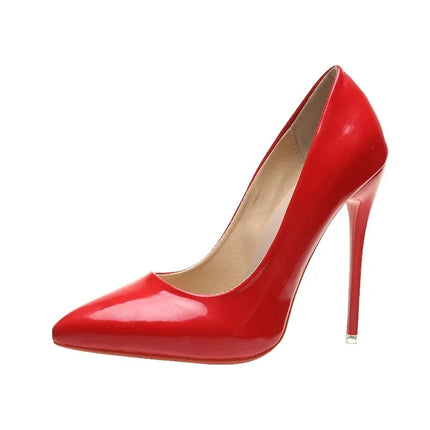 Scarpe da donna Tacchi alti rossi Décolleté sexy a punta da 12 cm Scarpe da sposa Scarpe da sposa Nude Colore nero Tacchi alti con fondo in gomma rossa platinumshop