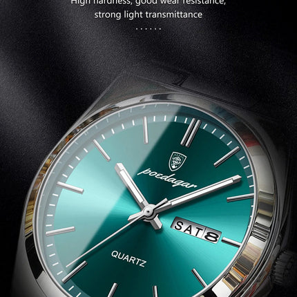 POEDAGAR Orologi da uomo di lusso Impermeabile luminoso Data Settimana Orologio da uomo in acciaio inossidabile Moda casual Orologio da polso da uomo al quarzo Reloj platinumshop