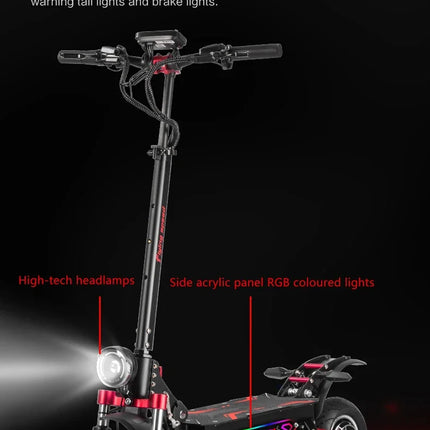 Monopattino elettrico fuoristrada BOYUEDA Q7Pro con motore da 1600W, batteria da 52V 19AH, pneumatici da 10 pollici, pieghevole, con sedile rimovibile