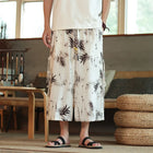 2024 pantaloni Casual da uomo con motivo a foglia di bambù in stile cinese tendenza moda pantaloni a