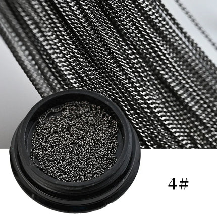 100CM Metal Chain Nail Art Rhinestone Gold/Silver Alloy Studs Nail Art Decorations Chains DIY Design Manicure Jewelry Accessory 2028