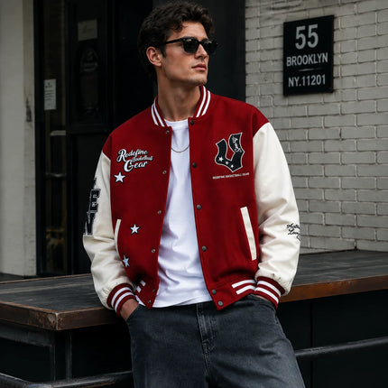 Veidoorn Street Fashion Baseball Jacket Unisex Casual Loose Baseball Coat Men Outdoor Streetwear Sport Er Jacket Daily Wear