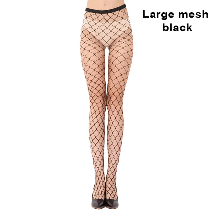 Donne sexy lunghe a rete maglia collant di nylon calze corpo sottili gambe perfette rete di pesce collant cavo a vita alta leggings calze