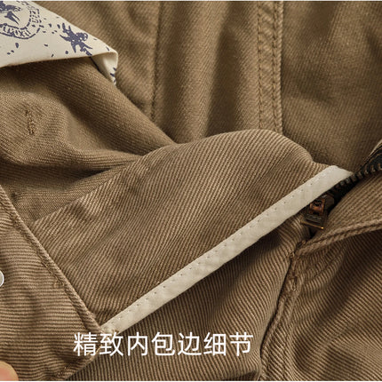 Autumn And Winter New American Retro 100% Cotton Multi-pocketed Washed Old Straight Casual Pants Loose Fashion Cargo Trousers