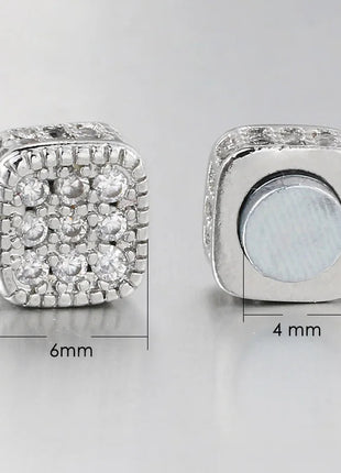 Orecchini finti Ice Out per uomo donna Forte magnete magnetico in acciaio inossidabile non penetrante Accessori per gioielli di moda Hip Hop Rock platinumshop