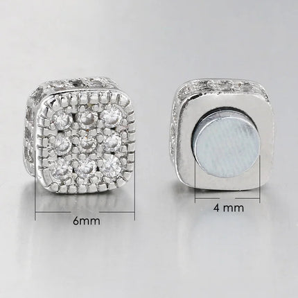 Orecchini finti Ice Out per uomo donna Forte magnete magnetico in acciaio inossidabile non penetrante Accessori per gioielli di moda Hip Hop Rock platinumshop