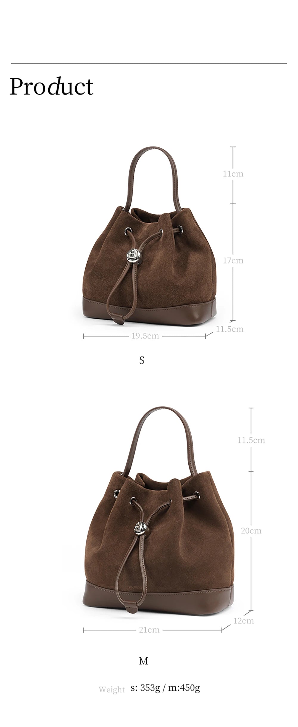 LA FESTIN Original New Women Bag Luxury Suede Bag Leather Handbag Winter Bags Fashion Shoulder Bag Bucket Bag Crossbody Bag