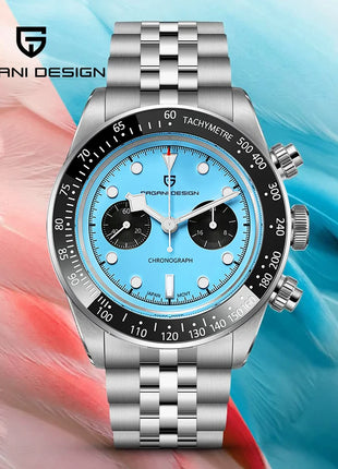 PAGANI DESIGN 2026 Nuovo BB Flamingo Orologio Cronografo Sportivo di Lusso al Quarzo da Uomo con Vetro Zaffiro AR, Impermeabile 100M, Orologio da Polso alla Moda con Cinturino in Acciaio Inossidabile per Uomo, Magazzino Local