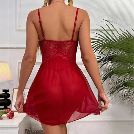Summer Exotic Apparel Female Clothes Perspective Sling Babydolls Set Sexy Lingerie Women Sleepwear Pajamas Dress Sexi Nighties
