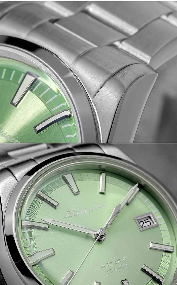 ADDIESDIVE Luxury Classic Automatic Watch Waterproof AR Coated Calendar Display Mechanical Watches Luminous AD2077 Reloj Hombre