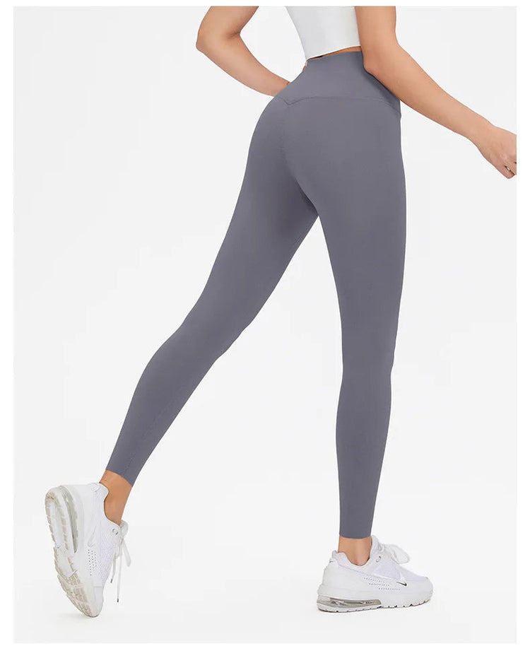 AL Women's High-Waist Airlift Yoga Leggings - Solid Color Tight Workout Pants for Pilates, Exercise & Street Style PlatiNum