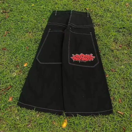 Streetwear New Fashion Stampa oversize Jeans larghi Y2K Harajuku Hip-hop Vintage Popolare Goth Pantaloni a gamba larga a vita alta Pantaloni