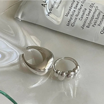 VENTFILLE Anello largo ad arco in argento sterling 925 per gioielli di design punk con geometria femminile regalo asimmetrico Dropshipping