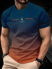 Abbigliamento da uomo semplice stampato T-shirt da uomo oversize moda Estate Outdoor traspirante da uomo Top nuovo girocollo da uomo manica corta