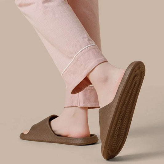 Women's Summer Flip-Flops Men Slippers Solid Simple Bath Shower Non-Slip Soft Eva Slippers Outdoor Couple Shoes Men Flip Flops