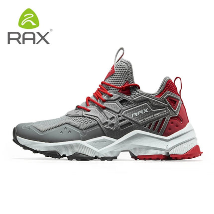 RAX Running Shoes Men&Women Outdoor Sport Shoes Breathable Lightweight Sneakers Air Mesh Upper Anti-slip Natural Rubber Outsole PlatiNum