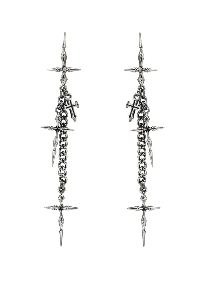 Set di Gioielli Punk Rock per Donne e Uomini, Collane e Anelli con Ciondolo a Croce Gotica, Collezione di Accessori Gioiello Audaci platinumshop
