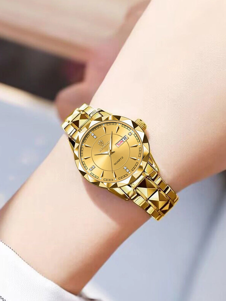 BINBONG Orologi da donna Orologio al quarzo da donna di moda di lusso Orologio da polso in acciaio inossidabile con data luminosa impermeabile Regalo per gli amanti della fidanzata platinumshop