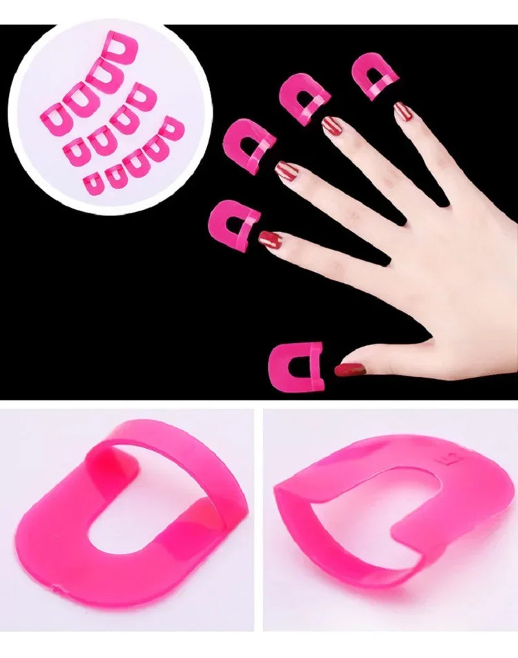 26pcs/set 10 Sizes G Curve Shape Varnish Shield Nail Protector Finger Cover Spill-Proof French Stickers Manicure Nail Art Tools