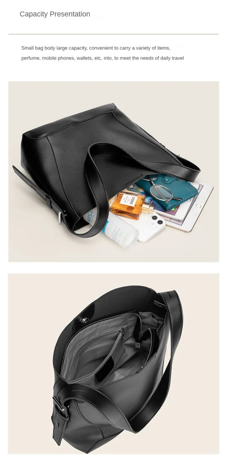 2025 New Fashion Women's Tote Bag High-end Large Capacity Bucket Bag Soft Leather Multifunctional Practical Crossbody Bag Cabas