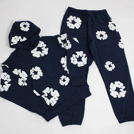 DENIM TEARS brand hot selling new fashionable cotton foam printed hoodie, European and American trendy men's sports suit PlatiNum