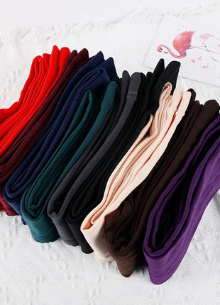 Women New Large Size Pantyhose with Extra Thick Fleece and One-piece Leggings Colored Tight Fitting Pantyhose PlatiNum