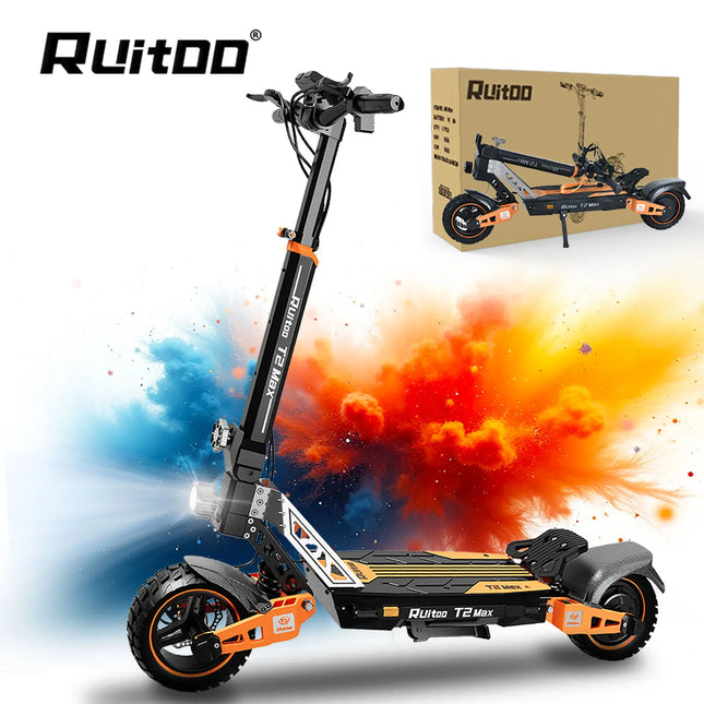 Ruitoo T2 max vendita calda scooter elettrico 1200W motore 48V 15.6AH batteria velocità massima 52 km/h adulto 10 pollici pneumatico scooter esterno