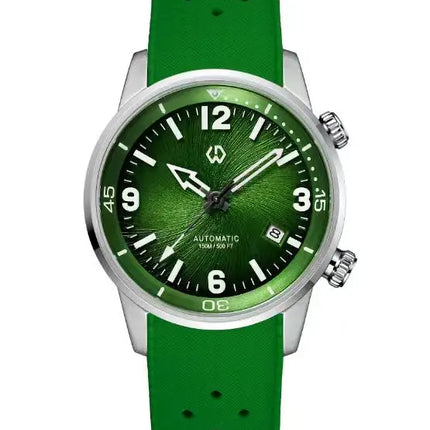 WISHDOIT 2026 Double Crown Auto Mechanical Watch, Radioactive Texture Dial Rotating Inner Shadow Bezel 150M Waterproof