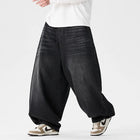 Pantaloni a gamba larga in denim Pantaloni casual alla moda da uomo Pantaloni larghi a lanterna Hip Hop Jeans streetwear Pantaloni elastici in vita maschile oversize