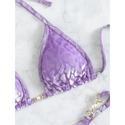 S-XL Leopard Halter Mini Micro Perizoma Bikini Donna Costumi da bagno Costume da bagno femminile Bikini a due pezzi Bagnante Costume da bagno Swim V5207 platinumshop