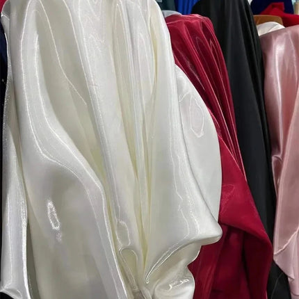 Tessuto Satinato Liquido Lucido di Lusso Riflettente Effetto Galassia per Abiti da Sposa e Design di Abiti alla Moda