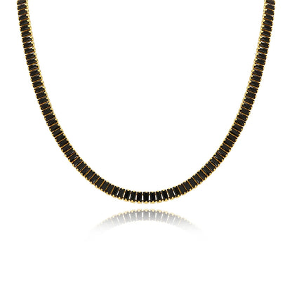 Collana girocollo con zirconi cubici da donna verde di lusso Collana con catena da tennis in cristallo arcobaleno lucido CZ per regalo da donna