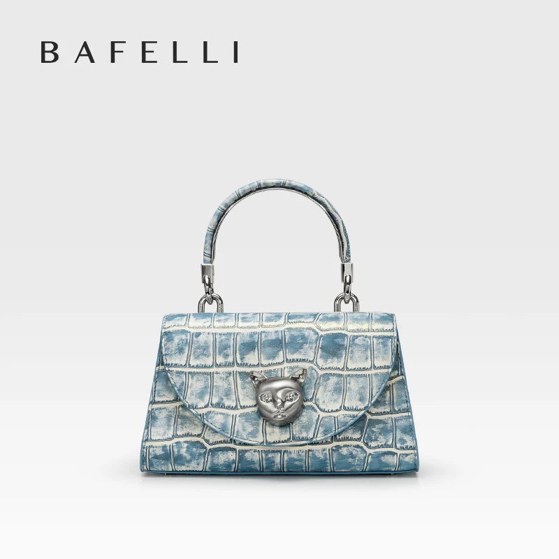 BAFELLI 2025 NUOVA BORSA DA DONNA DESIGNER ORIGINALE MARCA DI LUSSO CAT CASUAL STYLE TREND BORSA BORSA IN PELLE CROCODILE