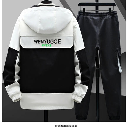 Winter Outfits Men Thick Warm Tracksuit Set Men Fashion Clothing SportswearJacket Pants 2 Piece Fleece Lined Sets