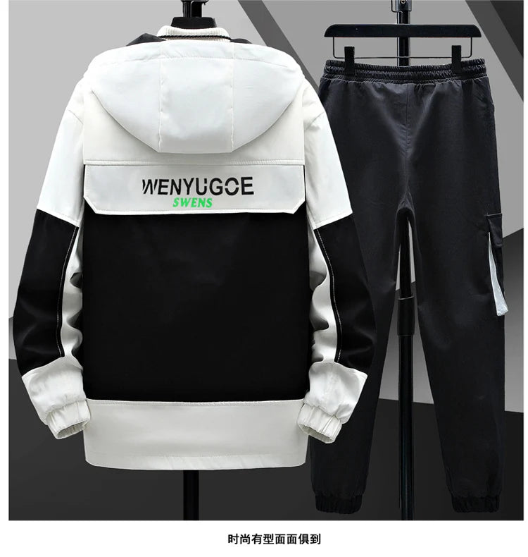 Winter Outfits Men Thick Warm Tracksuit Set Men Fashion Clothing SportswearJacket Pants 2 Piece Fleece Lined Sets