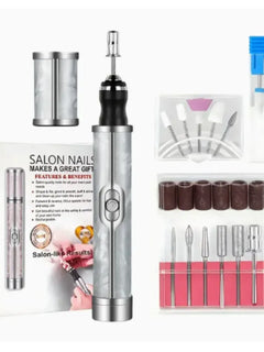 Electric Nail Drill Machine Rechargeable 500mAh Portable Nail File Kit 4 Speed Adjustable Manicure Tool for Nail Polishing Gel Removal Salon Beauty Care