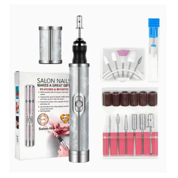 Electric Nail Drill Machine Rechargeable 500mAh Portable Nail File Kit 4 Speed Adjustable Manicure Tool for Nail Polishing Gel Removal Salon Beauty Care